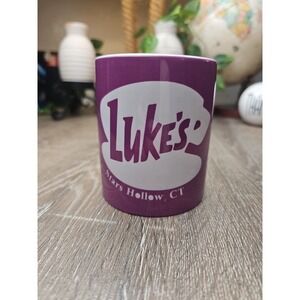 Luke's Diner Coffee Mug Stars Hollow CT Gilmore Girls Purple Ceramic Cup